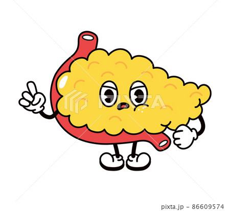 Cute funny angry sad pancreas character. Vector hand drawn traditional cartoon vintage, retro, kawaii character illustration icon. Isolated on white background. Angry pancreas character concept Cute funny angry sad pancreas character. Vector hand drawn traditional cartoon vintage, retro, kawaii character illustration icon. Isolated on white background. Angry pancreas character concept 86609574