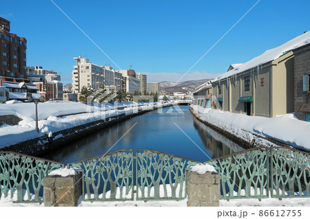 小樽の冬　小樽運河 86612755