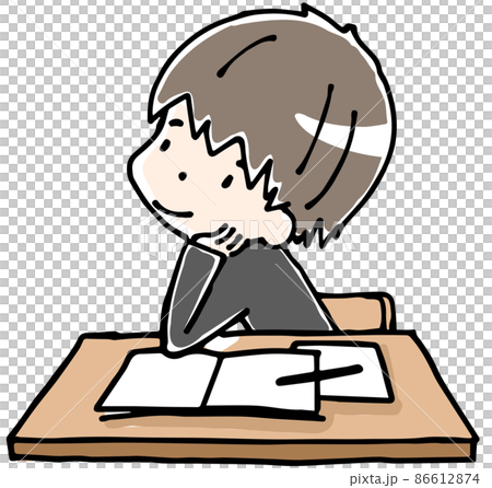 よそ見している男子学生 よそ見している男子学生 86612874