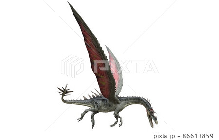Fantasy flying dragon isolated on white 3d illustration 86613859