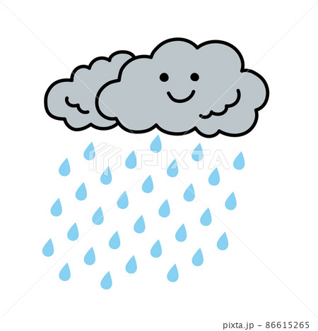 可愛くてシンプルな雨雲のイラストのイラスト素材