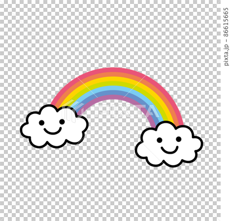 可愛又簡單的彩虹插圖 86615665