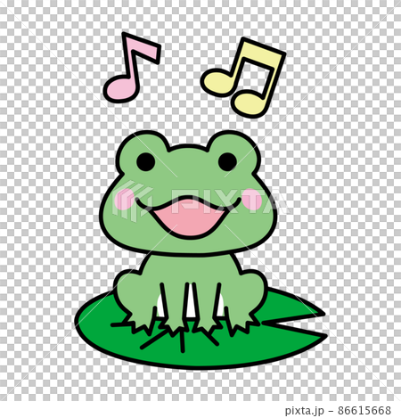 Illustration of a frog singing a cute and simple song 86615668