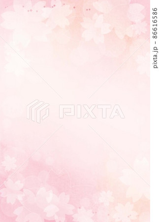 桜の花をモチーフにした綺麗な背景素材　縦 86616586