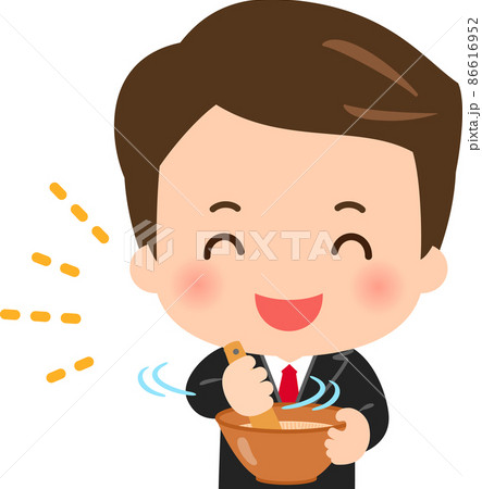 ゴマをするスーツの男性 ゴマをするスーツの男性 86616952