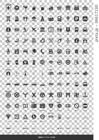 地図用素材-01_アイコン一覧 地図用素材-01_アイコン一覧 86617280