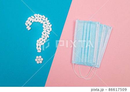 White Question Mark. Pharmaceutical Industry and Medicinal Products 86617509