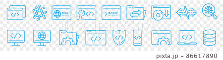 Programming line icons set vector illustration 86617890