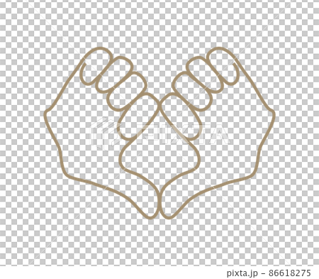 指で作るハートの形 ハンドサインのイラスト素材 指で作るハートの形 ハンドサインのイラスト素材