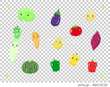Cute vegetable character set 86619338