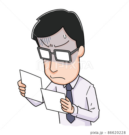 書類を見てショックを受ける男性 書類を見てショックを受ける男性 86620228