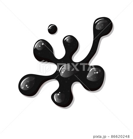 Black slime, liquid spill on a white isolated... - Stock Illustration  [86620248] - PIXTA