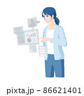 メタバースの世界で仕事をする人 86621401
