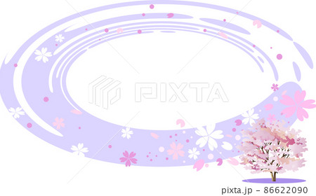 桜の花びらが舞う可愛い背景のイラスト素材