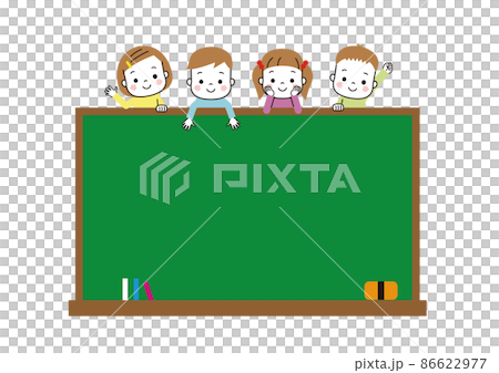 Blackboard and frame material for smiling children Blackboard and frame material for smiling children 86622977