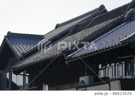 蔵造り建物の屋根瓦 (川越市) 蔵造り建物の屋根瓦 (川越市) 86623020