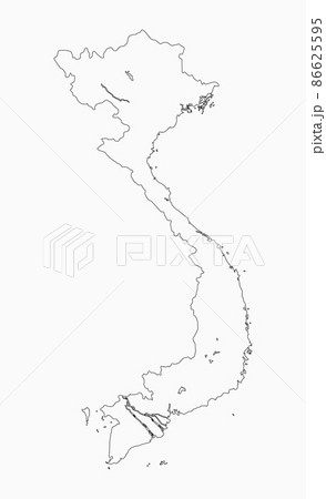 Vector outline map Vietnam, template Asia country 86625595
