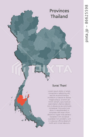 Vector map country Thailand and region Surat Thani 86625598
