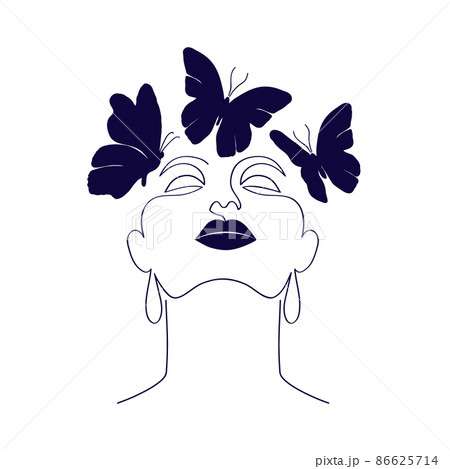 Minimal woman face Minimal woman face 86625714