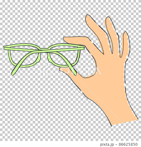 Illustration of a hand pinching glasses Illustration of a hand pinching glasses 86625850