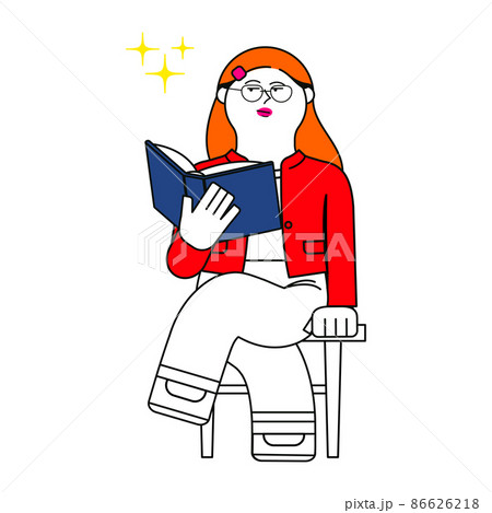 分厚い本を持つ女性 86626218