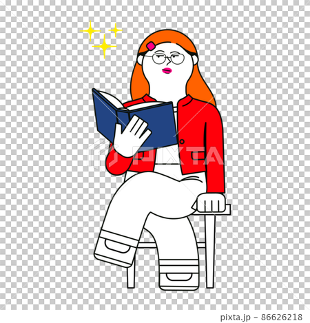 分厚い本を持つ女性 86626218