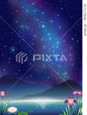 夜空に輝く天の川 86627116