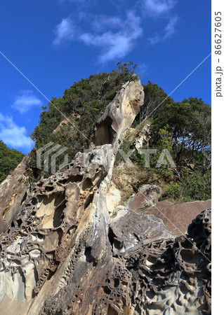 竜串海岸 自然が作り出した風景 (高知県 土佐清水市) 竜串海岸 自然が作り出した風景 (高知県 土佐清水市) 86627605
