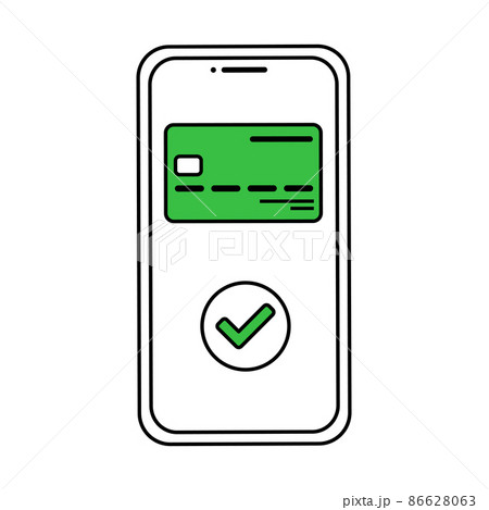 スマートフォンでキャッシュレス決済をするベクターイラスト 86628063