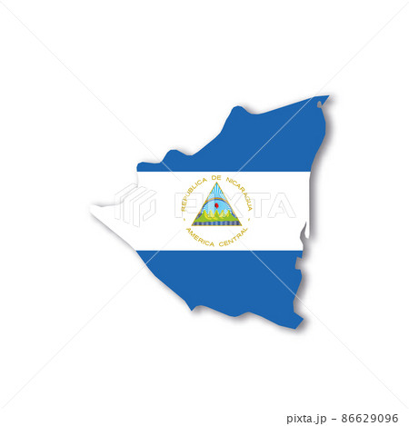 Nicaragua national flag in a shape of country map Nicaragua national flag in a shape of country map 86629096