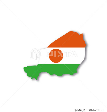 Niger national flag in a shape of country map Niger national flag in a shape of country map 86629098