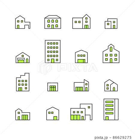 建物アイコンセット 86629275