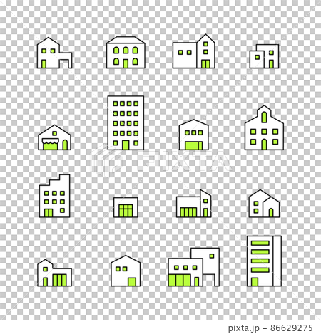 建物アイコンセット 86629275
