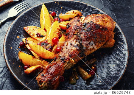Turkey leg, fried meat 86629748
