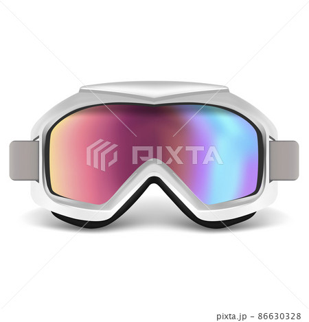 Realistic Detailed 3d Ski or Snowboarding Goggles Isolated on a White Background. Vector illustration of Winter Sporting Activity Equipment 86630328