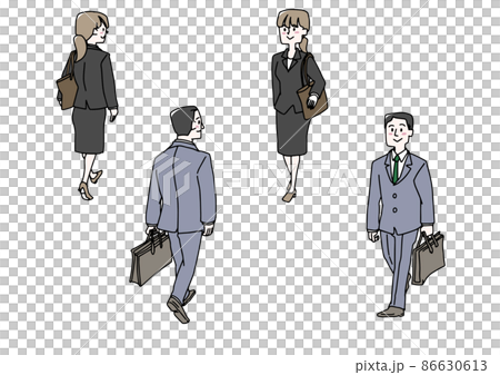 歩いているスーツのビジネスマンのセット 温かみのある手書きの人物イラスト 白バックにベクター 歩いているスーツのビジネスマンのセット 温かみのある手書きの人物イラスト 白バックにベクター 86630613
