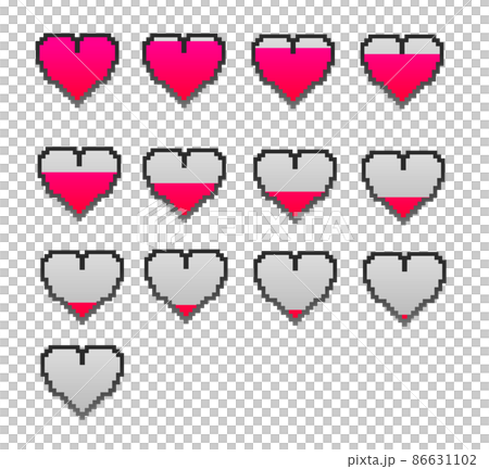 ハートのメーター(ドット絵) 86631102