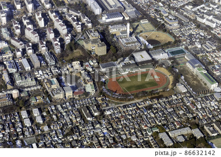 武蔵野陸上競技場付近を空撮 武蔵野陸上競技場付近を空撮 86632142