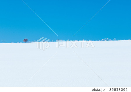 晴れの日の北海道冬景色 86633092