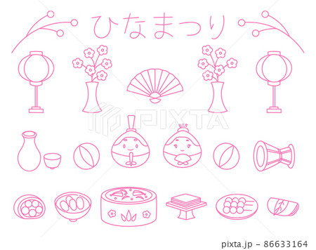 ひなまつりの線画アイコン ひなまつりの線画アイコン 86633164