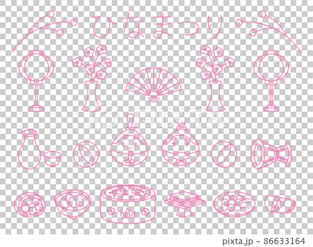 Hinamatsuri line drawing icon 86633164
