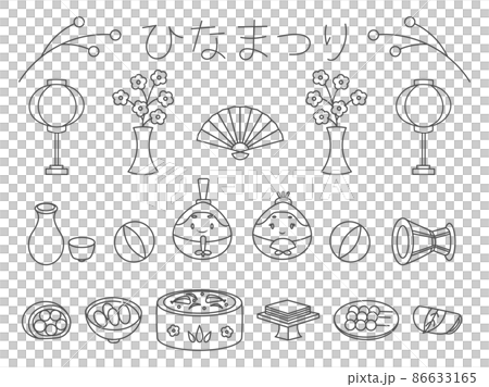 Hinamatsuri line drawing icon 86633165