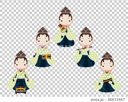 ひな人形五人囃子のイラスト 86633467