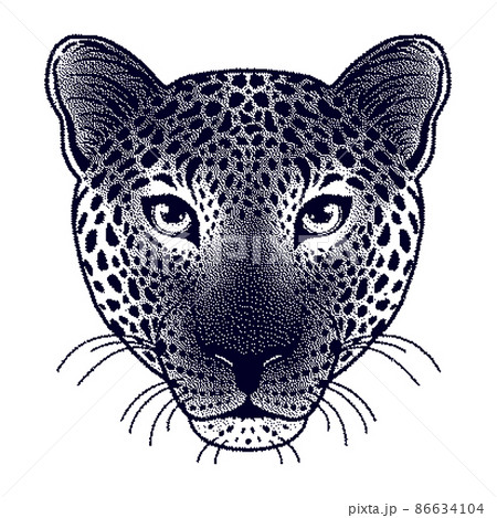 Leopard head with bitmap effect 86634104
