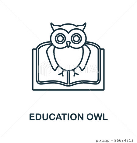 Education Owl icon. Line element from school education collection. Linear Education Owl icon sign for web design, infographics and more. 86634213