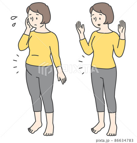 ダイエットした女性のビフォーアフター 86634783