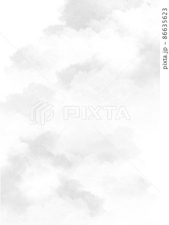 灰色の空と雲の水彩風背景素材のイラスト素材