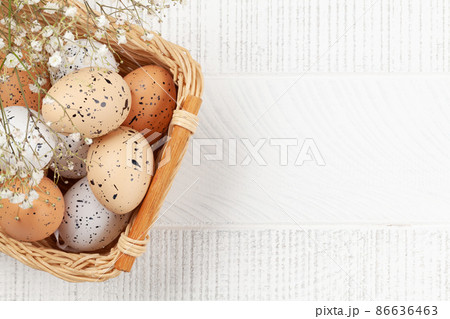 Easter greeting card with easter eggs Easter greeting card with easter eggs 86636463