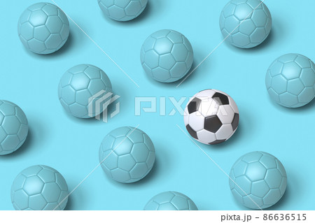 Soccer balls pattern background. 3D illustration. Soccer balls pattern background. 3D illustration. 86636515