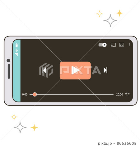 スマートフォン動画再生アプリ画面 スマートフォン動画再生アプリ画面 86636608
